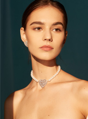 爱心珍珠BELLEBIANCA锁骨链锆石