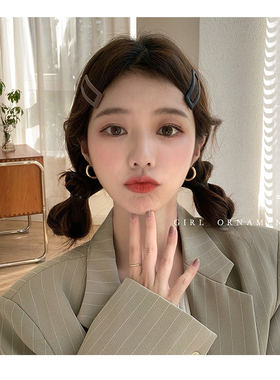 磨砂发夹刘海碎发夹哑光发卡简约后脑勺bb夹卡子橡皮漆儿童一字夹
