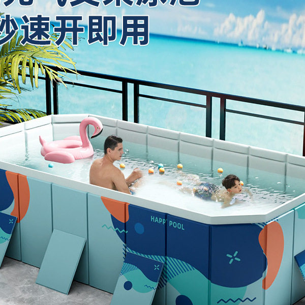 游泳池加厚耐磨充气泳池户外免充气可折叠戏水池儿童家用水池 - 图0