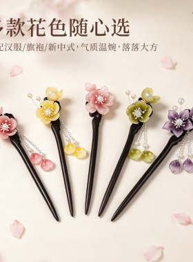 新中式黑檀木发簪复古国风木簪送女朋友送老师教师节礼物生日礼物
