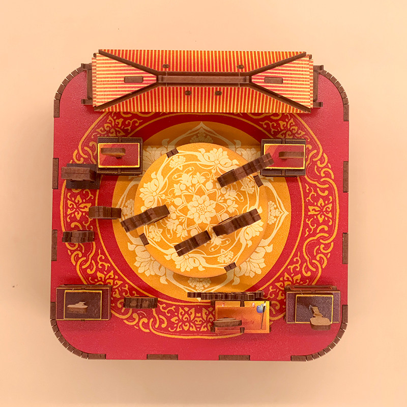 西安博物院文创舞乐大唐拼装音乐盒木质DIY八音盒创意生日礼物