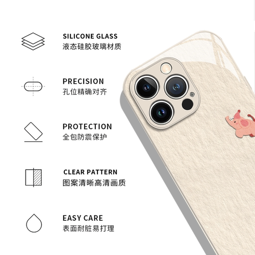 油画小木马适用苹果16手机壳iphone15promax马年14plus本命年13mini新年12新款11女生x/8玻璃17过年xs套7/xr - 图3