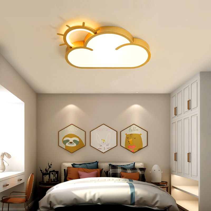 北欧创意儿童房卧室灯LED超亮护眼吸顶灯网红云朵男孩女孩房间灯 - 图2