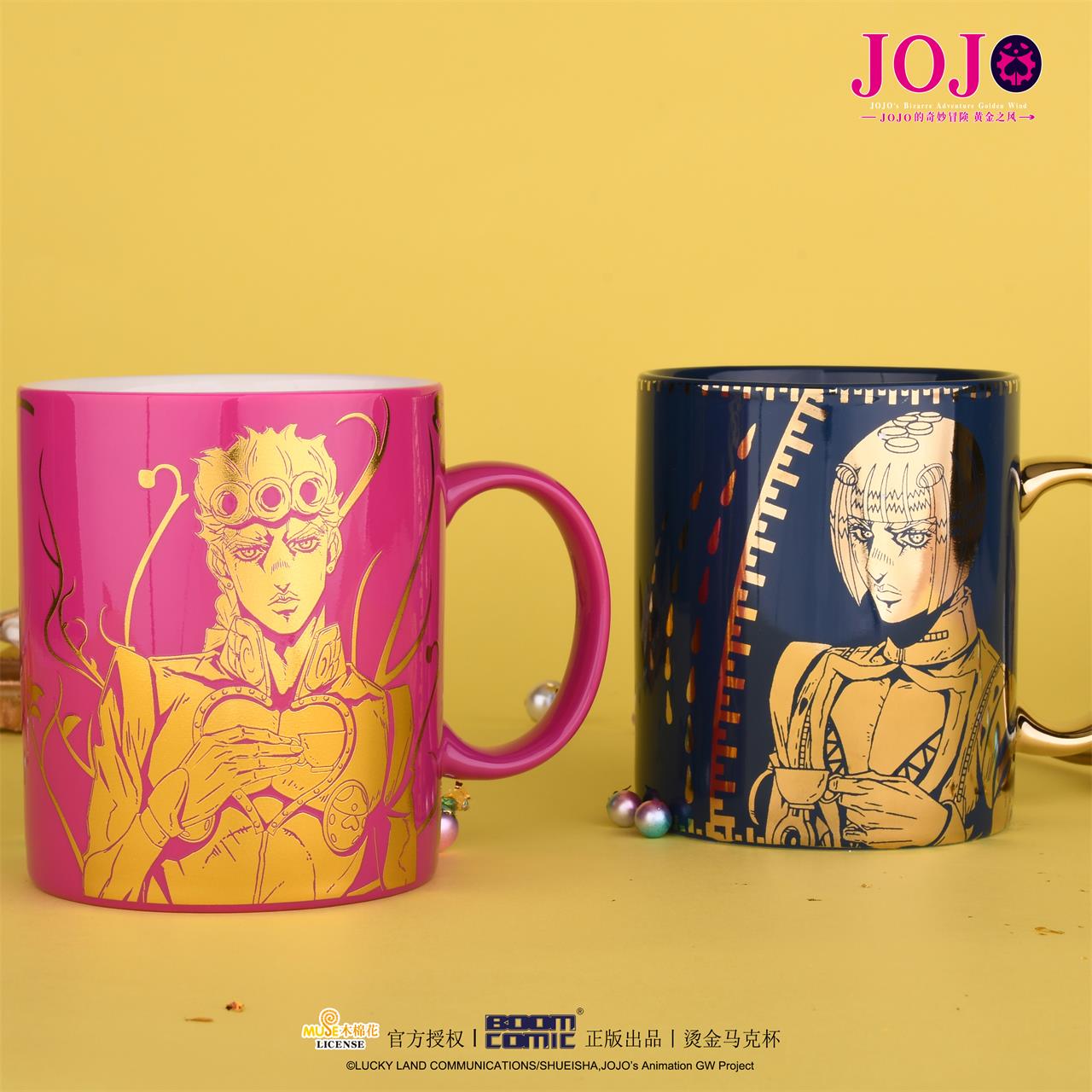 暴蒙正版 JOJO的奇妙冒险黄金之风乔鲁诺布加拉提烫金马克杯-图3