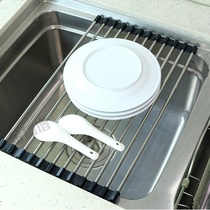 i stainless steel drain g frame kitchen sink drain basket water drainage basket drain rack fold leachate water shutter water board 2022