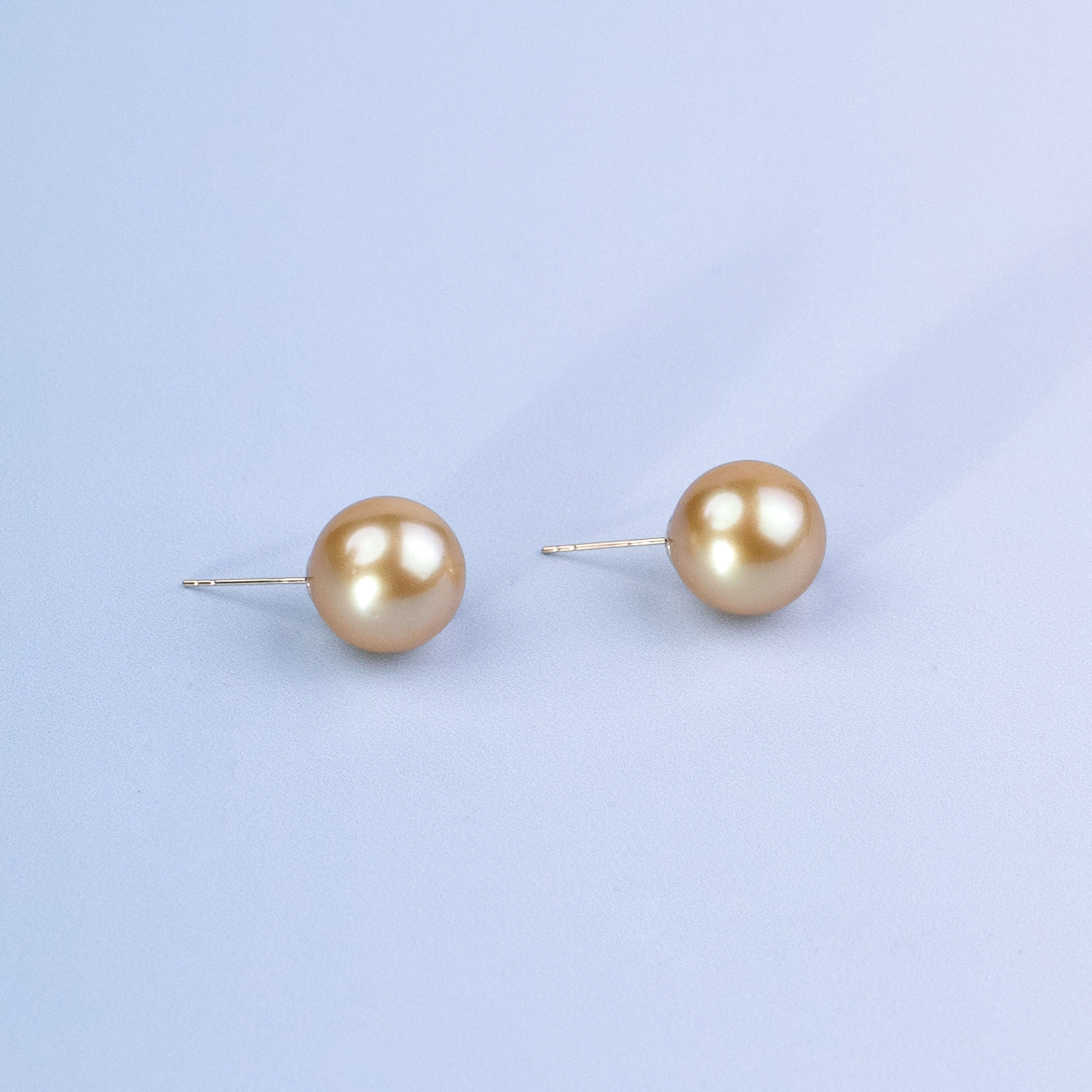ANGEPERLE/天使之泪海水珍珠金珠耳钉18K金耳饰时尚高级11-12mm,淘宝优惠券,粉丝福利购,淘宝优惠卷