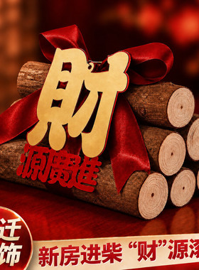 乔迁柴火福字摆件入宅入伙