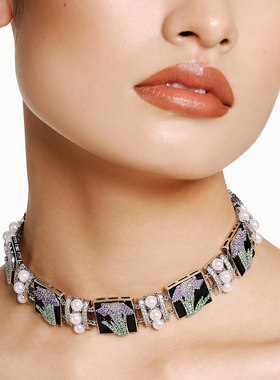 MOH珐琅珍珠春季新品锁骨链