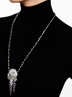 【朱珠共创】MOH年度金标系列银狮贝母莲花紫水晶流苏配饰长项链