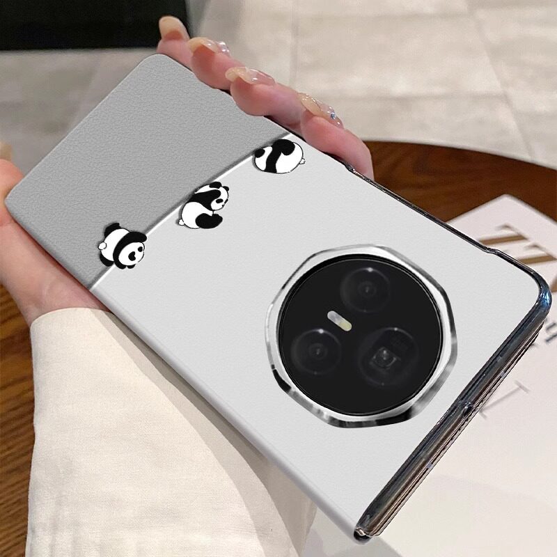 适用荣耀MagicV3手机壳新款折叠屏v2至臻版翻盖保护套VS2招呼熊猫时尚真皮V3全包防摔简约可爱magicvs3高级女 - 图2