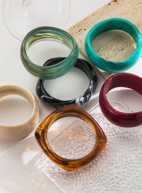 复古跨境亚克力晕染不规则几何手