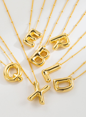 ZN0352欧美跨境铜制光面26英文字