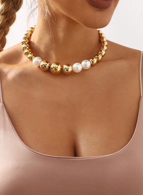 12085欧美跨境饰品夸张朋克撞色