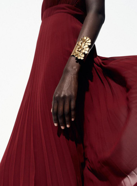 B3365跨境ZA个性合金花朵宽边手