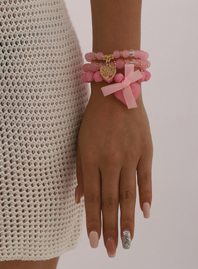 欧美新款波西米亚爱心吊坠多层手