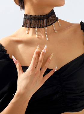 原宿风复古蕾丝颈带项圈网红时尚