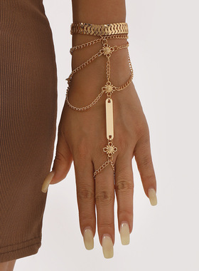 跨境时尚简约个性连指手链复古几