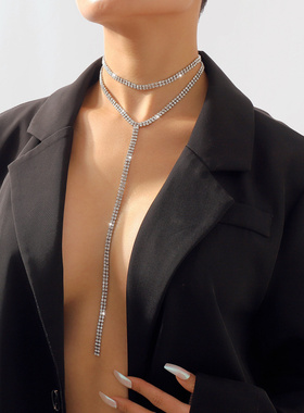 10310欧美颈链choker爪链流苏长