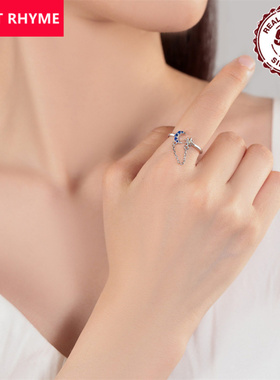 跨境直供货源S925纯银镶石星月开