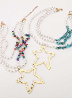 N11930欧美跨境夸张仿珍珠串珠ne