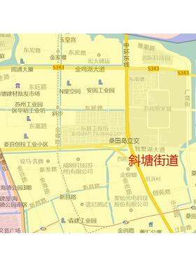 苏州市工业园区地图2025高清定制城市交通卫星影像办公会议室挂图