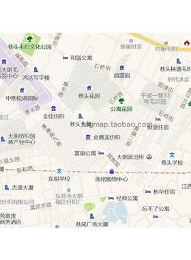 东莞市大朗镇地图2025高清定制 城市街道交通卫星办公会议室挂图