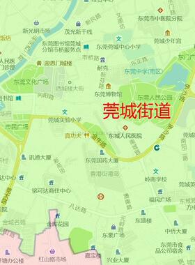 东莞市主城区地图2025高清定制城市交通卫星影像办公会议室挂图