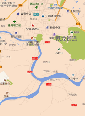 宁波市宁海县地图2025年行政区划市区主城区街道交通地图图片素材