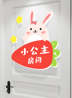 女孩房卧室门贴房间门牌装饰自粘