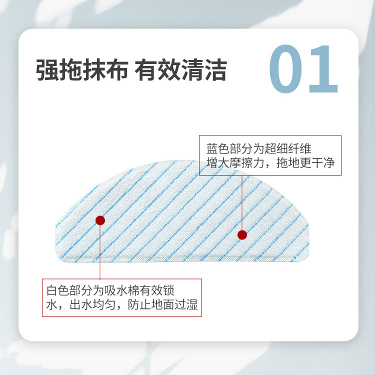 适配科沃斯扫地机器人配件T8AIVI强拖抹布T9MAX滚刷N8pro滤网边刷 - 图1