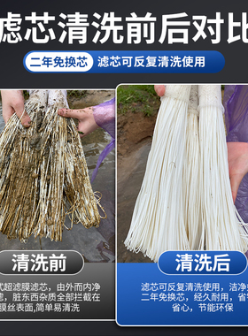 小管管道机滤芯过滤器去黄泥水手洗超滤芯PVDF