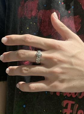 原创十字花纯银戒指男士