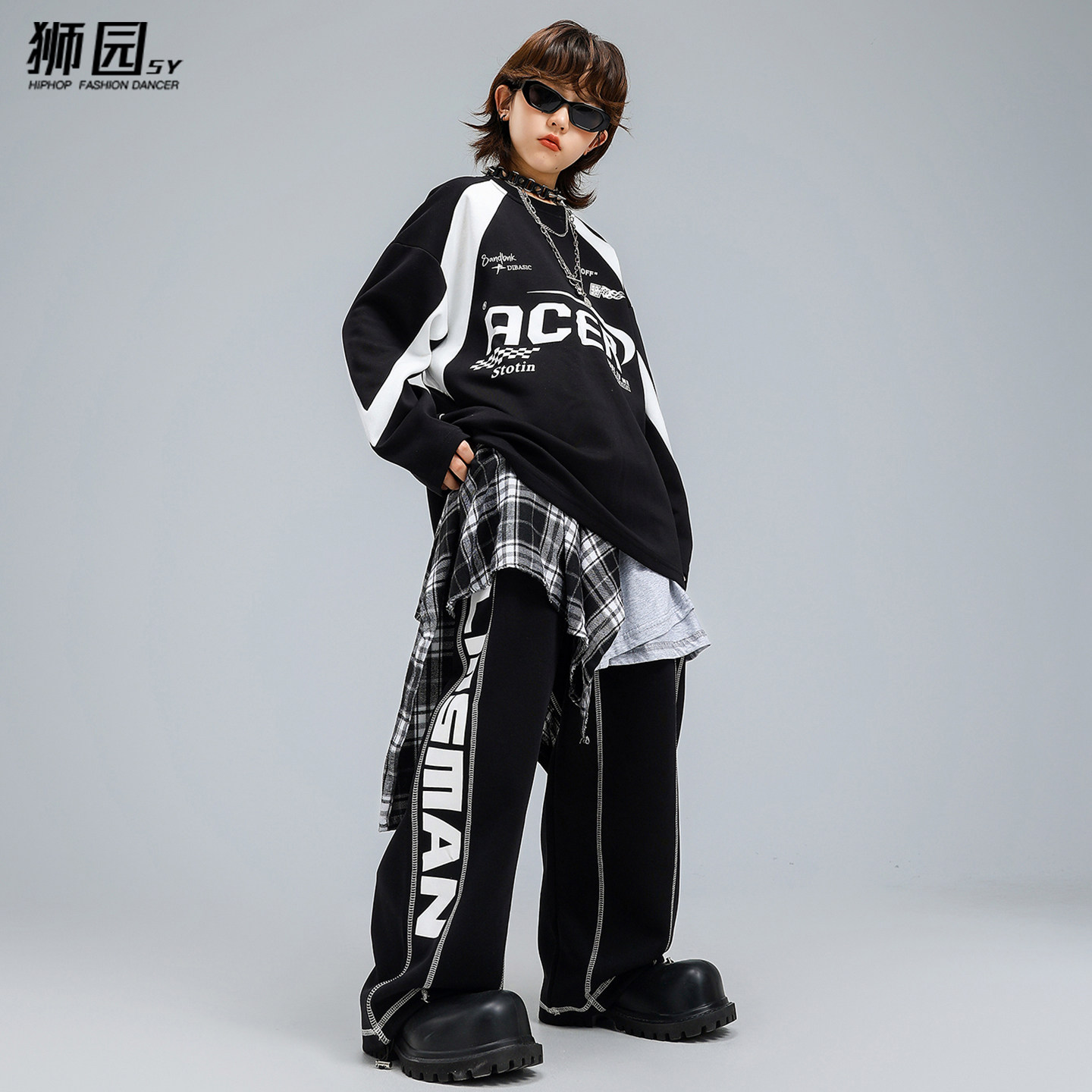 儿童街舞潮服男童嘻哈机车风长袖卫衣酷帅少儿hiphop街舞演出服秋,淘宝优惠券,粉丝福利购,淘宝优惠卷