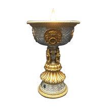 Electronic ghee lamp LED for the Buddha lamp charging home smoke-free environmentally friendly praying for the light Buddha front for the lamp candle holder golden