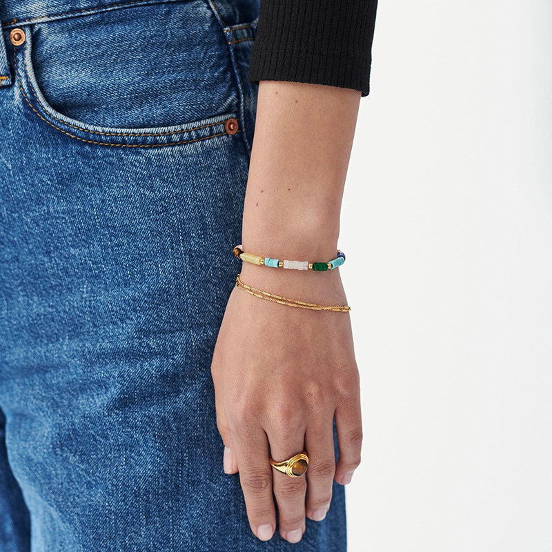 官方正品张子枫同款天然石彩色手链 wyk手链