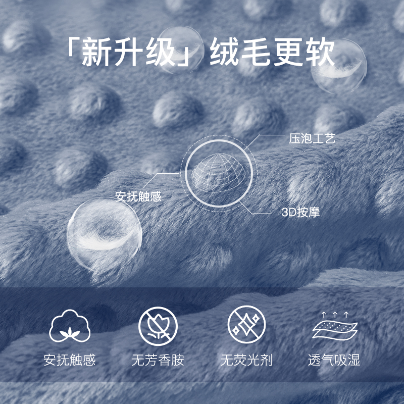 imomoto安抚豆豆毯新生婴儿盖毯秋冬宝宝豆豆被盖被儿童小被子