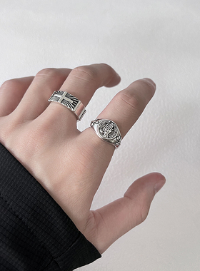 十字祈祷开口复古个性戒指