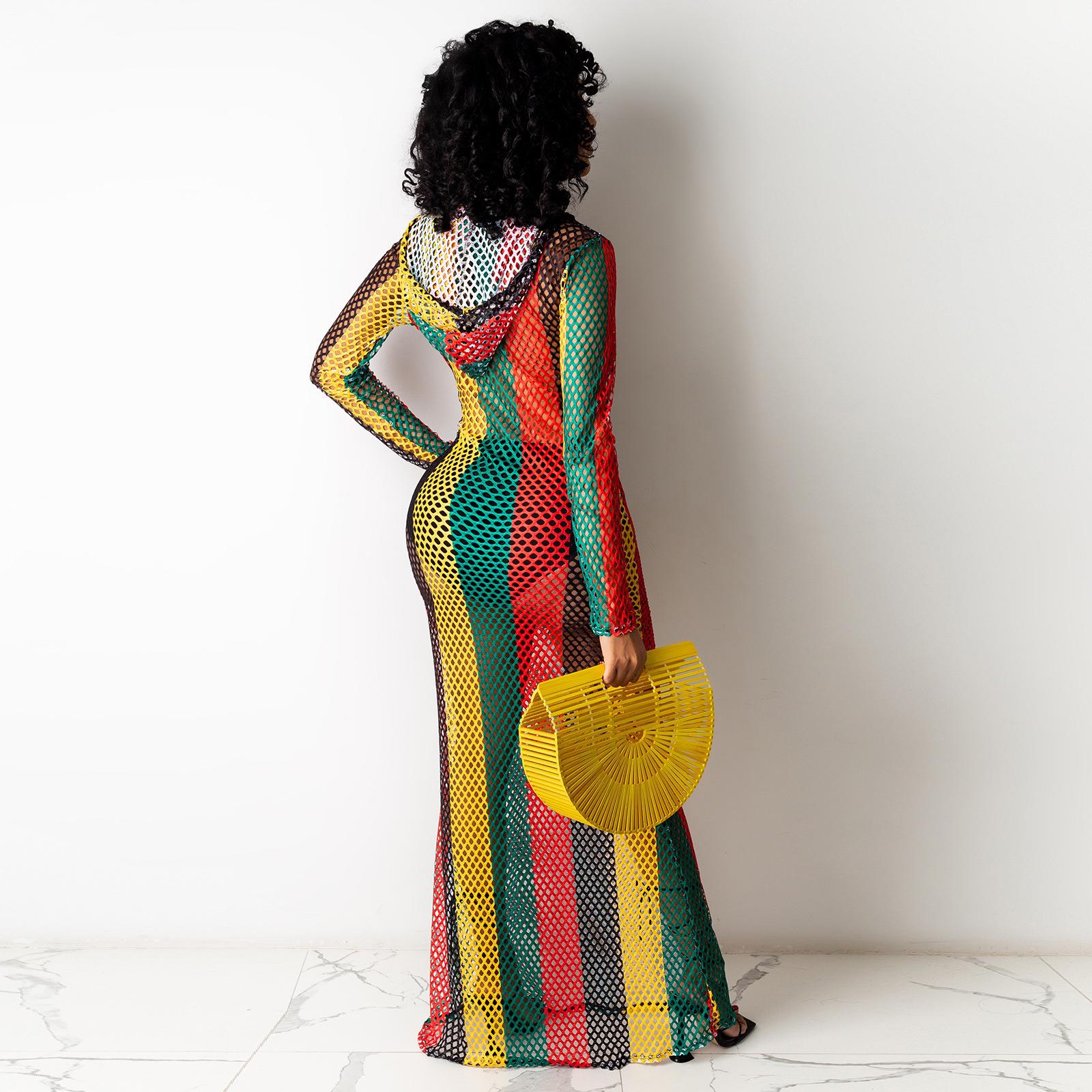 sexy beach wear up sleeveless hollow dress crochet woman - 图2