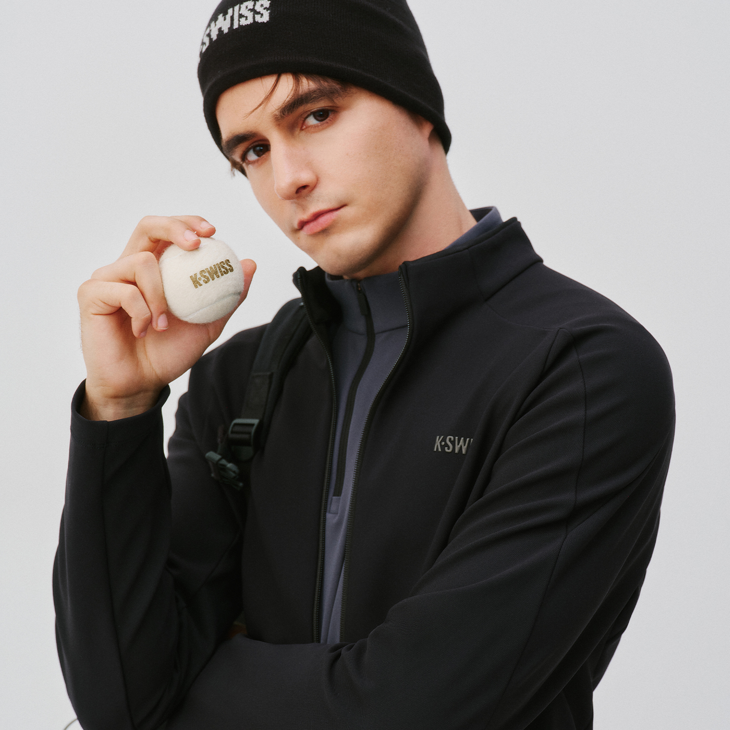 KSWISS盖世威外套男 25冬季新款运动舒适百搭休闲针织上衣1012090 - 图1