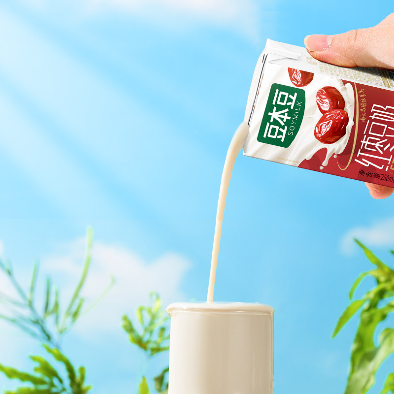 豆本豆唯甄红枣豆奶250ml*24盒整箱营养早餐奶0反式脂肪代餐饮料