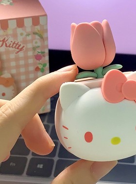 hellokitty盆栽摆件美乐库洛米桌面装饰公仔玩偶汽车摆件送礼物