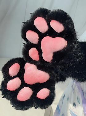 跨境日系fursuit兽装猫爪散件福瑞表演cos道具furry猫科兽爪手套