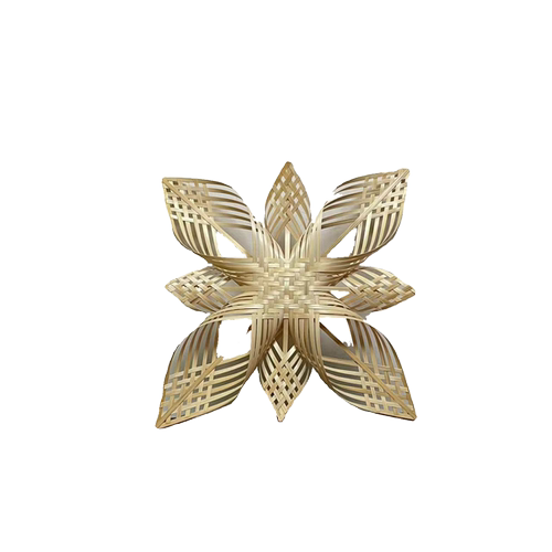 圆形竹编留影区背景墙壁画民宿酒店田园古风雪花装饰精品拍摄道具 - 图3