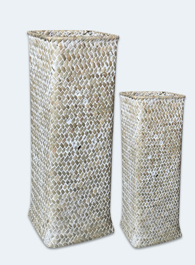 006S 创意编织花篮 家居插花装饰摆件非陶瓷花瓶海草工艺