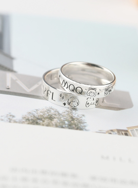 special原创设计999足银戒指情侣