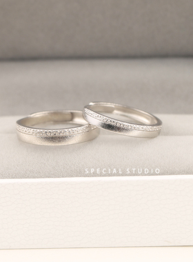 小众纯银活口可调节情侣对戒礼物