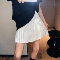 Pregnant woman summer dress short dress 2022 new Korean version loose with slim 100 pleat skirt Summer anti-walking light A character half-body dress