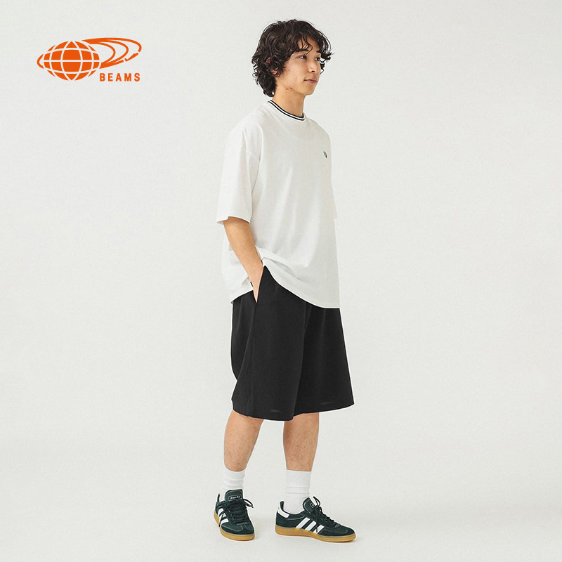 BEAMS男装阔腿裤短裤2025冬季新款简约日常纯色直筒裤中裤250171X,淘宝优惠券,粉丝福利购,淘宝优惠卷