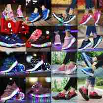 New products Men and women Children with 11 Flashing Lights Shoes Single Double Wheels Automatic Button Pulley Shoes Students Ultralight Glitzing Ice