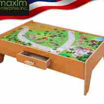 New products MAXIM Childrens wooden track Toy table Multi-functional Toy table Built Building Blocks 36-year-old man